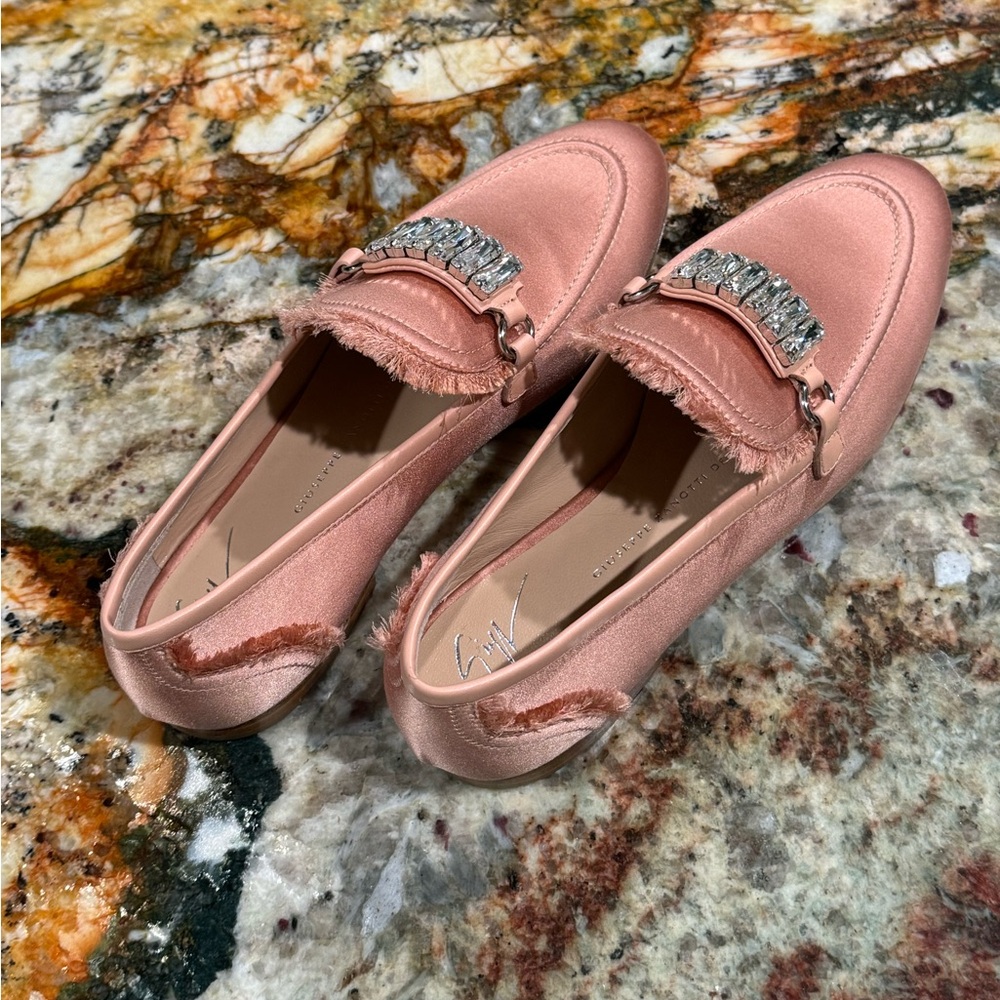 Giuseppe Zanotti Blush Pink NIB Slipper Flats ➡️SEE Size Notes $950 Raso Salmone - Picture 7 of 16